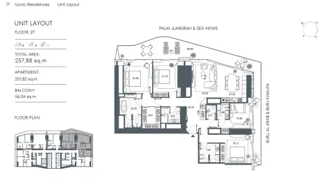 Iconic Residences: Type 2, 2,766 sq ft 户型图