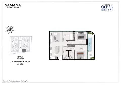 Samana Ocean Pearl: Floor plan Key Plan - A 108