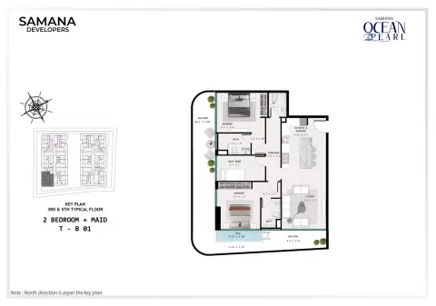 Samana Ocean Pearl: Floor plan Key Plan - T - B01