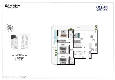 Samana Ocean Pearl: Floor plan Key Plan - T - B02