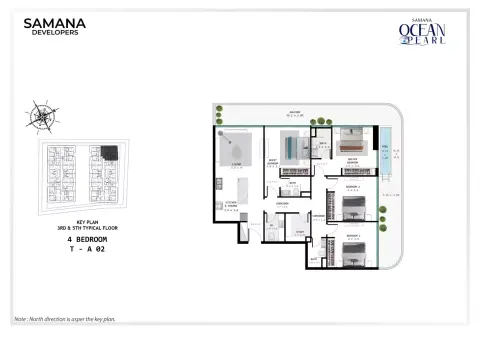 Samana Ocean Pearl: Floor plan Key Plan - T - A02