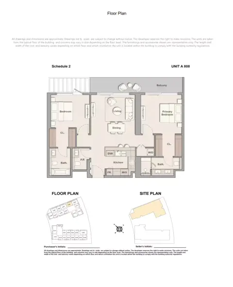 The Hillgate: Type A 808, 1,196 sq ft 户型图