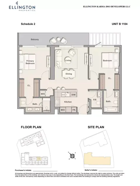 The Hillgate: Type B 1104, 1,196 sq ft 户型图