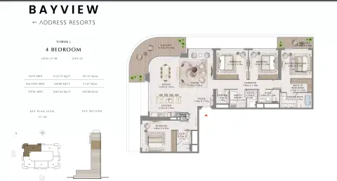 باي فيو من إعمار: مخطط الطابق Unit 05 Level 37-48, 2,463 sq ft
