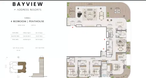 باي فيو من إعمار: مخطط الطابق Unit 01 Level 54-56, 5,420 sq ft