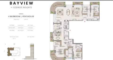 باي فيو من إعمار: مخطط الطابق Unit 03 Level 49-53, 4,473 sq ft