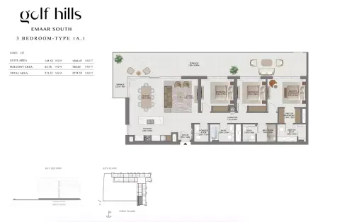Golf Hills: Floor plan Type 1A.1, 2,274 sq ft