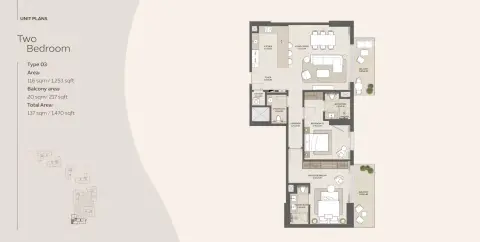 Dana Expo Valley Views: Floor plan Type 03, 1,470 sq ft