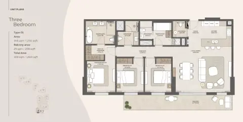 Dana Expo Valley Views: Floor plan Type 01, 1,819 sq ft