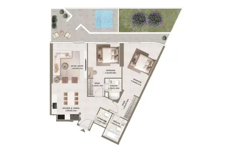 Art House Hills: Floor plan Type 1, 1,250 sq ft