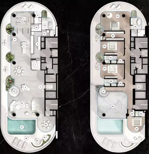 The Rings: Type A, 9,613 sq ft 户型图