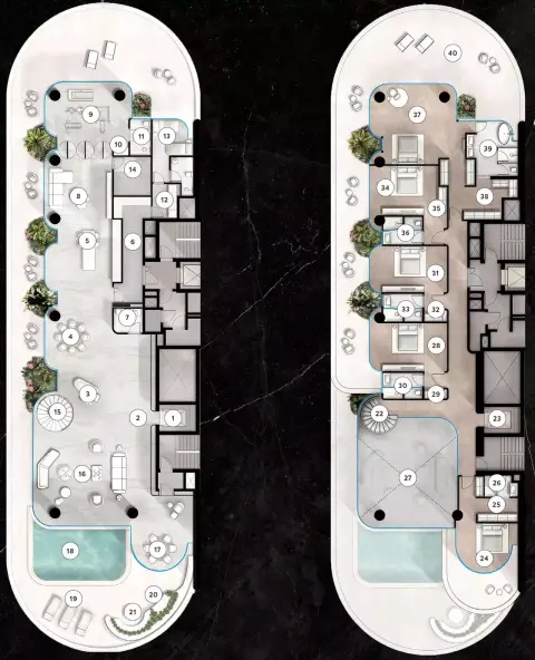 The Rings: Type B, 12,572 sq ft 户型图