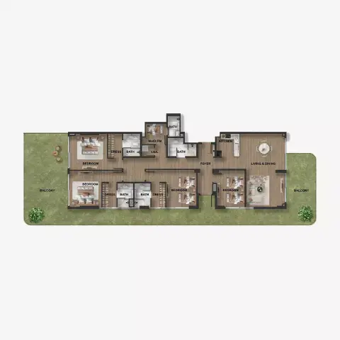 Blue Marina Residence: Floor plan Type 1, 3,183 sq ft