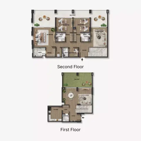 Blue Marina Residence: Floor plan Type 1, 3,091 sq ft