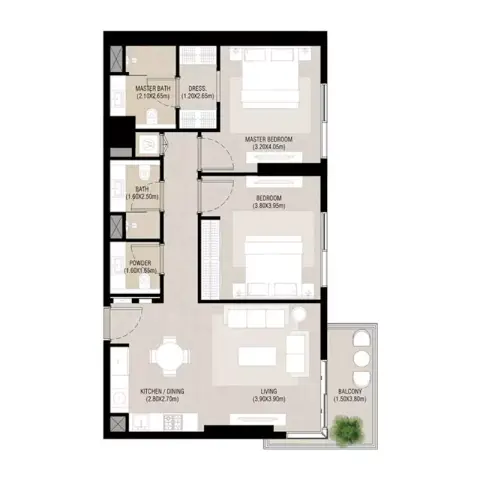 Nshama Camden: फ़्लोर प्लान Type A, 955 sq ft