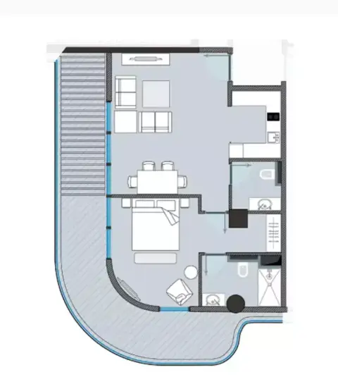 Next Coral: Floor plan Type 206, 833 sq ft
