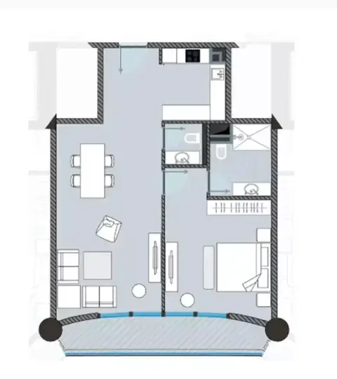 Next Coral: Floor plan Type 405, 856 sq ft