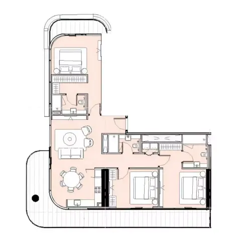 عزيزي ميلانو: مخطط الطابق Type E, 1,372 sq ft