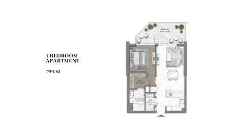DAMAC Riverside Views Capri 2: Floor plan Type A3
