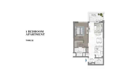 DAMAC Riverside Views Capri 2: Floor plan Type J2