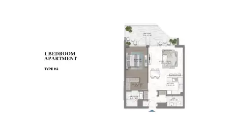 DAMAC Riverside Views Capri 2: Floor plan Type H2
