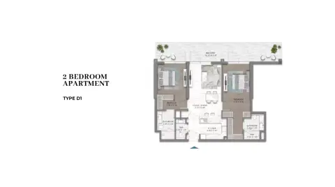 DAMAC Riverside Views Capri 2: Floor plan Type D1