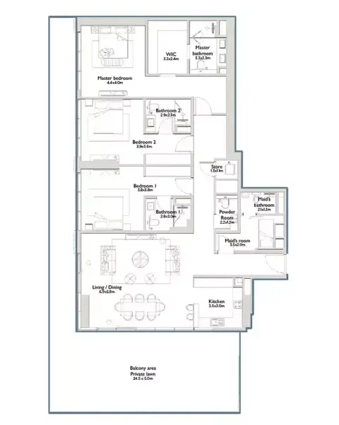 East Residence 5 At Serenia District: Floor plan Type A, 2,250 sq ft