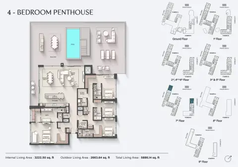 Ellington Sands: Floor plan Type PH, 5,886 sq ft