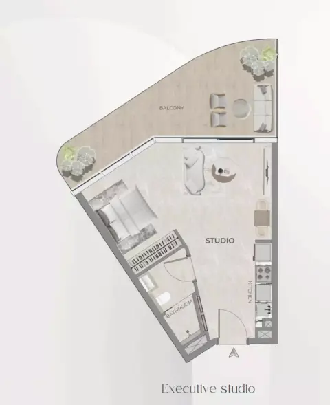 Beverly Grande: फ़्लोर प्लान Type A, 411 sq ft