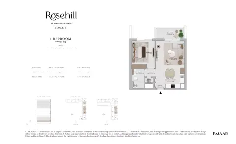 Rosehill: Floor plan Type B-P-P04, 745 sq ft