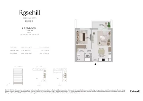 Rosehill: Floor plan Type B-P-P03, 746 sq ft