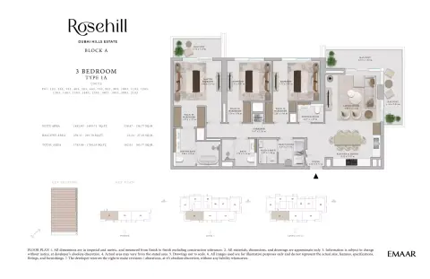 Rosehill: Floor plan Type 1A, 1,743 sq ft
