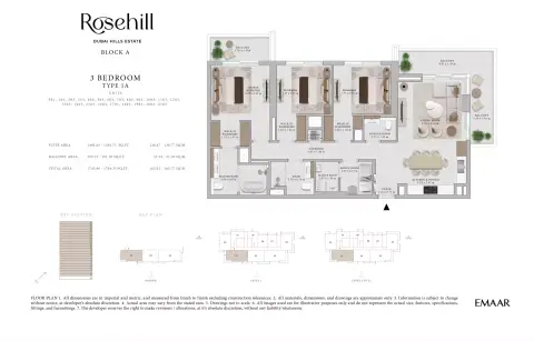 Rosehill: Floor plan Type 1A, 1,743 sq ft