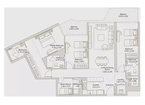 Eleve: Floor plan Type K, 1,666 sq ft