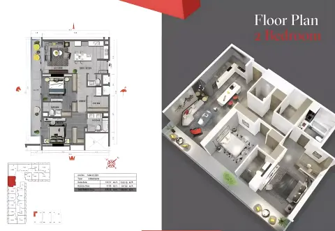 Tonino Lamborghini Phase 3: Floor plan Type B, 1,303 sq ft