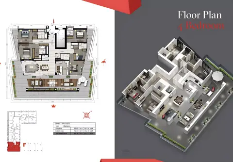 Tonino Lamborghini Phase 3: Floor plan Type A, 2,491 sq ft