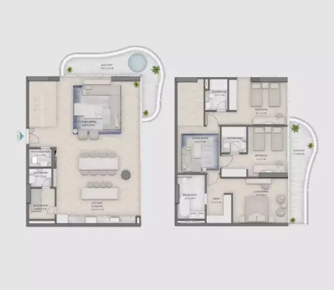 Beach Walk Residences 4: Floor plan Type A, 1,933 sq ft