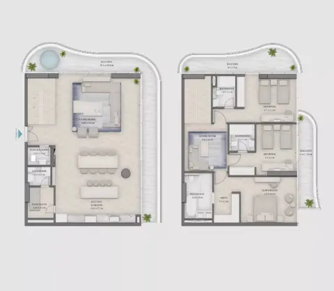 Beach Walk Residences 4: Floor plan Type B, 2,771 sq ft