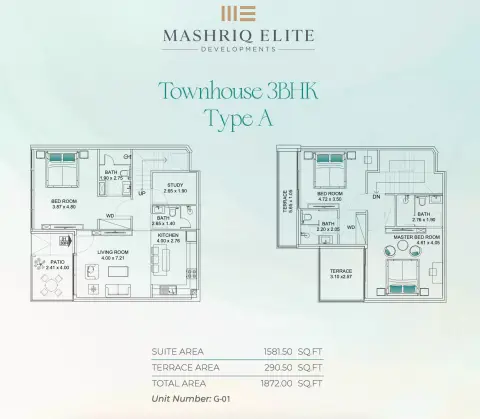 Floarea Breeze: Планировка Type A, 1,872 sq ft
