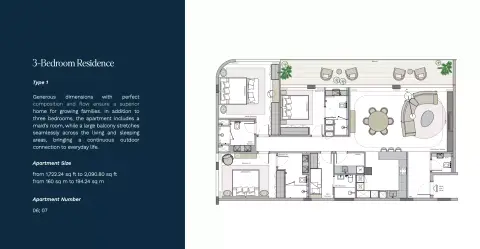 Helvetia Marine: Plan Type 1, 1,722 sq ft