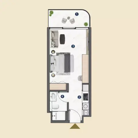 VOXA: फ़्लोर प्लान Type A, 388 sq ft