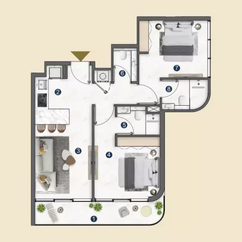 VOXA: फ़्लोर प्लान Type A, 780 sq ft