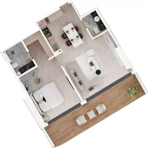 Electra: Floor plan Type C, 893 sq ft