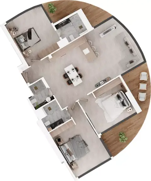 Electra: Floor plan Type B, 1,698 sq ft