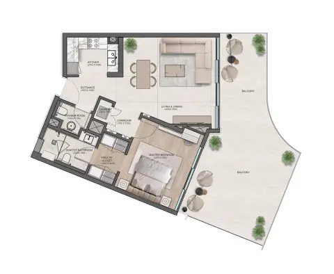 Flora Isle: Floor plan Type B, 1,122 sq ft
