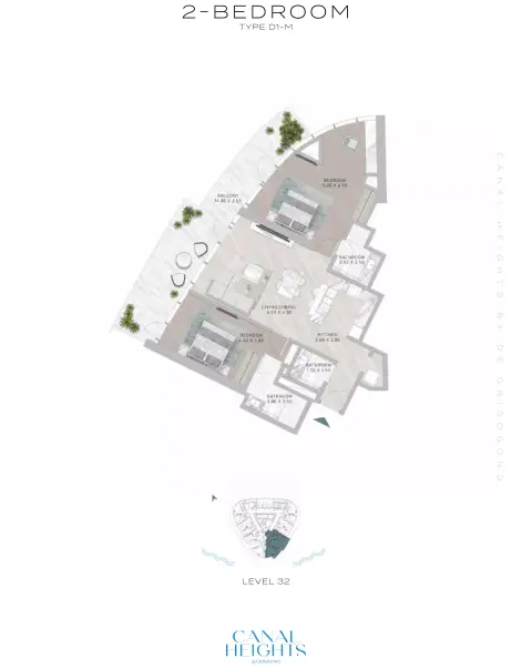 Canal Heights: Floor plan Type D1-M