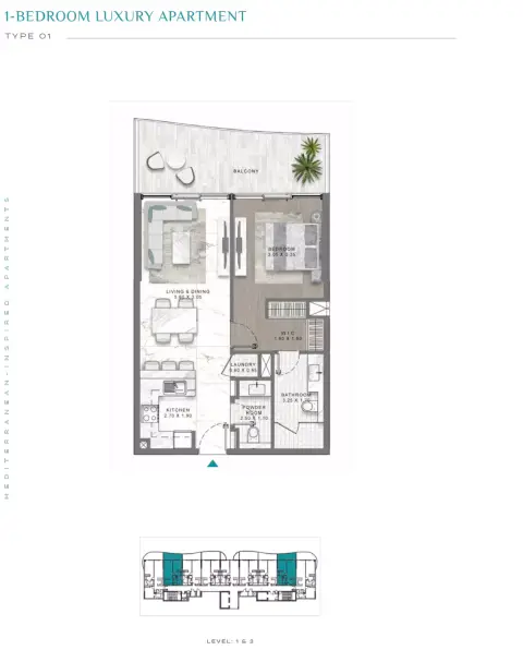 Damac Lagoon Views: Plattegrond Type 1