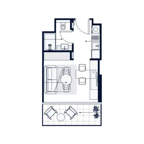 Azizi Venice 5: Floor plan Type 1, 358 sq ft