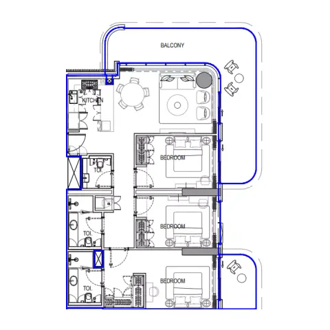 Azizi Venice 15: Floor plan Type A, 1,690 sq ft