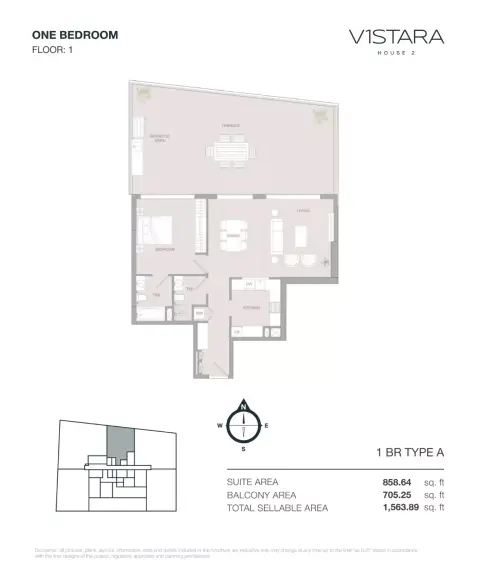 V1stara House Phase 2: Type A, 1,563 sq ft 户型图
